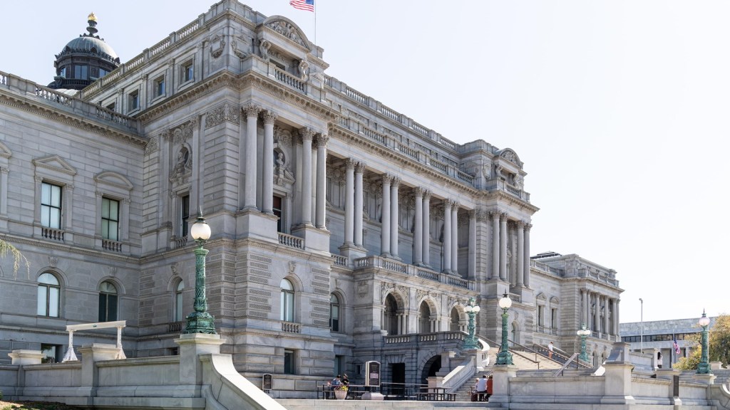 A photograph of Thomas Jefferson Building of the Library of Congress.